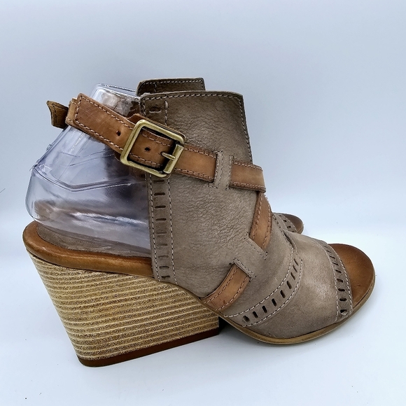 Miz Mooz Kipling Open Toe Leather Wedge Sandals - Picture 8 of 16